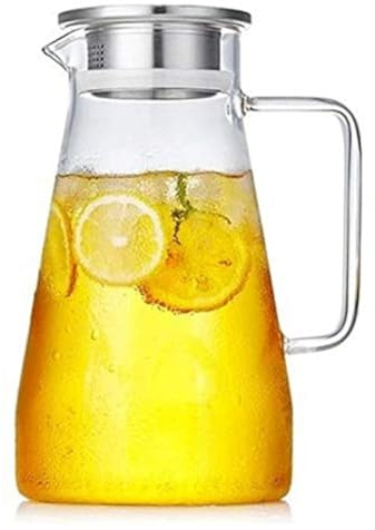 Hwagui – Carafe d'eau en verre résistante à la chaleur et à la chaleur glass water carafe pitcher, 1800ml/61oz
