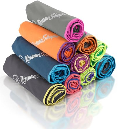 NirvanaShape Asciugamano Microfibra | 14 colori | 8 taglie | Asciugatura Rapida, Leggero, Assorbente | Asciugamano da Viaggio/Asciugamano da Bagno | Ideale per Viaggi, Spiaggia, Yoga, Sauna