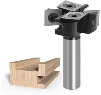 Sinoprotools Planfräser 12mm Schaft,Durchmesser 38.1mm Hobelfräser für CNC Fräse,Abrichtfräser mit 4-seitigen Austauschbare Hartmetallmesser(HW), Flächenfräser für Holz(D=38.1,I=12,S=12)