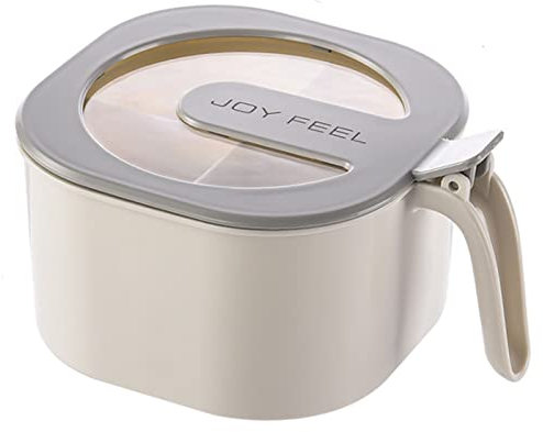 Ranvi Kitchen Food Storage Containers, 4-Compartment Seasoning Jar Food Containers, Contains 4 Tablespoons For Spices, Sugar, Seasonings, Salt and Pepper (White)
