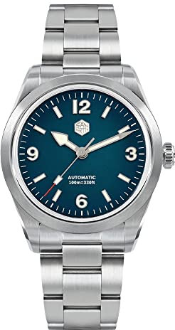 San Martin 38mm Blu SN0107-G3 Moda di Lusso Uomini Orologi NH35 Esplora Sport Impermeabile Automatico Orologio Da Polso Meccanico, Blu, Moda