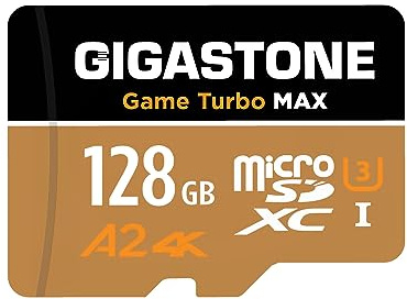 【Nur für Switch 1】 GIGASTONE 128GB Micro SD Karte + Adapter, Game Turbo MAX, bis zu 160/120 MB/s, MicroSDXC Speicherkarte für Nintendo-Switch 1, A2 V30 U3 UHS-I【5 Jahre kostenlose Datenrettung】