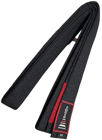 OSS Combat Sports BJJ - Cinturón brasileño de Jiu Jitsu - Cinturón Jujitsu - Aprobado por la IBJJF - Edición Limitada (Negro, A2)