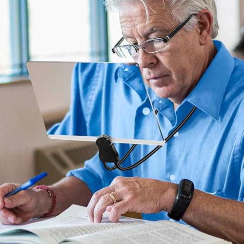 NZQXJXZ 5X Leselupe für Senioren Groß, Freihändige Flexible Schwanenhals Lupe, 24x17.3cm Ganzseitige Hängehalslupe zum Lesen, Reparieren, Nähen, Kreuzen