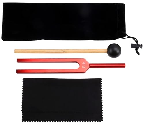 Goorvoucs 432 Hz Stimmgabel für Heilende Klangheiltherapie und Yoga, 423 Hz Stimmgabel Aus Aluminiumlegierung, Rot