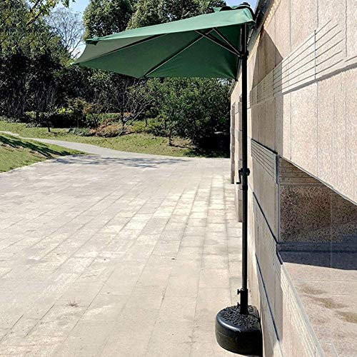 ARDZLALS Parasol Demi-Rond d'extérieur pour terrasse de 9 Pieds, Parasol Mural avec 5 Baleines et manivelle, abri Solaire pour Table de marché, terrasse, Jardin, Parasol d'extérie