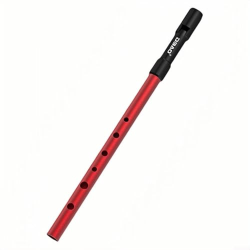 C D Key Traditionelle Irish Zinn Pfeife 6 Löcher reaktionsschnelle Atmungskontrolle für satten Klang (Rot D)