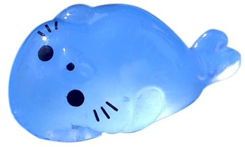 TQEBWUS 20 Pieces Glow In The Dark Animals, Resin Seal Miniature Figures Luminous Resin Animals, Resins Seal Miniature Aquarium Ornament, Fairy Garden House Landscape Aquarium Decor