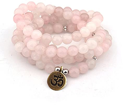 108 naturligt pulverkristall yoga modehalsband Strand 6