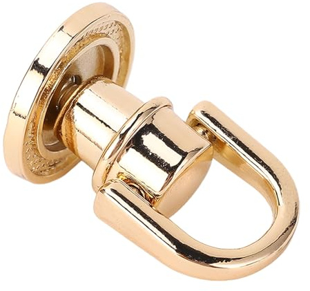 Changor Remache de Anillo en D, Tornillo Giratorio de Bola para Bolso, Mochila, Collar para Mascotas, 20 Piezas de Remaches de Hierro de Aleación de Zinc para una Instalación Flexible en Varios (Oro)