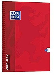 Oxford 100107288 Schulheft Openflex, 240 x 320 mm, Spirale, farblich sortiert