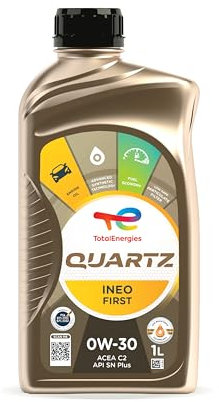 TotalEnergies Quartz INEO First 0W30 Engine Oil Low SAPS Age-Resistance Technology - Fuel Economy Formula - Advanced Synthetic Motor Oil Lubricant - 1L