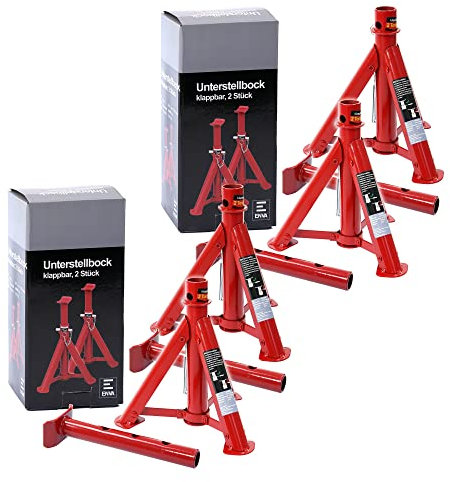 ATEC Germany ENVA 4X Höhenverstellbarer Unterstellbock Kfz & Caravan Stützbock 2t Klappbare Stütze mit 277-365 mm Höhenverstellung 2000 kg Traglast für Wohnmobile & Wohnwagen
