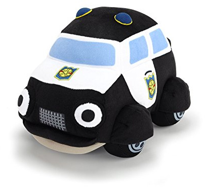 Dickie Toys - Helden der Stadt, Paul Polizei, das Polizeiauto zum Kuscheln aus Plüsch, Plüschauto, Plüschtier, Größe 30cm