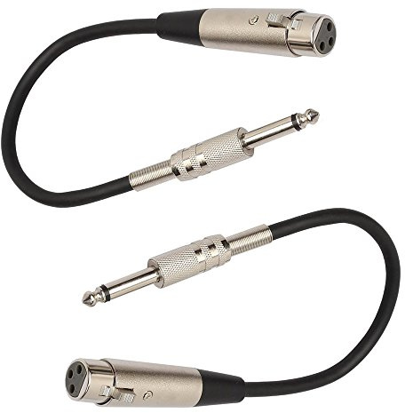 2x Pro Signal 1/4 Jack (Mono) to XLR (Female) Cable 1M Adaptor PA Sound System