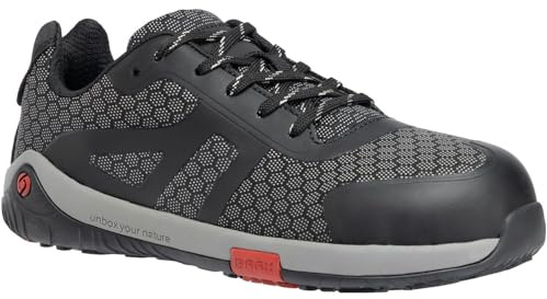 Zapatos de seguridad descalzos S3S con puntera protectora de aluminio, antideslizantes, repelentes al agua y resistentes a la perforación - Certificado ESD, gris, 42 EU Ancho