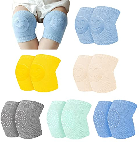 SwirlColor Baby Knieschoner Krabbeln Anti-Rutsch-Baumwolle Kleinkind Kinder Knieschützer Zum Gehen 6 Paare - S