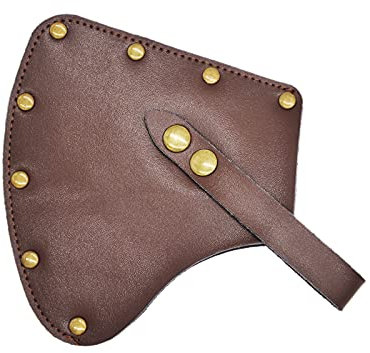 MOCOST Leather Axe Sheath, Adjustable Hatchet Cover, Protector Case Cover Camping Accessories Lumberjack Outdoors Work Essentials, Rustic Leather Axe Hatchet Head Sheath Made of Split Leather
