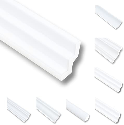 100 metros de molduras de techo de poliestireno XPS, molduras de estuco, molduras de terminación, techo blanco, 20 x 30 mm, perfil decorativo, molduras de poliestireno, molduras de techo, molduras