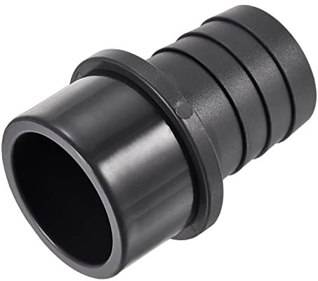 sourcing map PVC Pipe Fitting 40mm Barbed x 50mm OD Spigot Straight Tube Adapter Hose Quick Connector, Black