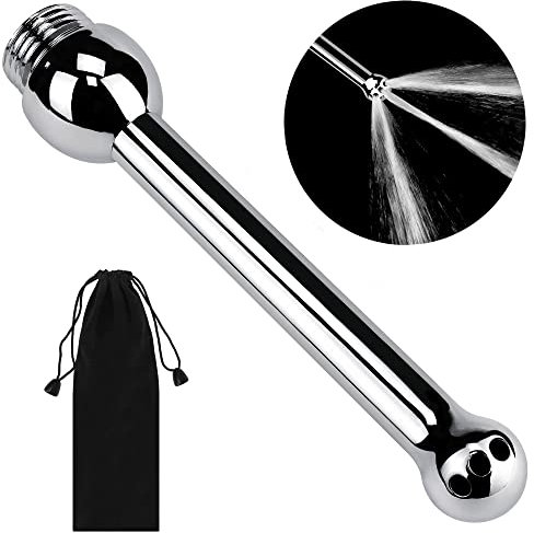 Shower Enema Douche Nozzle Shower Head Attachment Kit with 3 Holes + Velvet Carry Bag Shower Cleaner Douche System Intimate Hygiene Colonic Cleanse Anal Douche for Men and Women