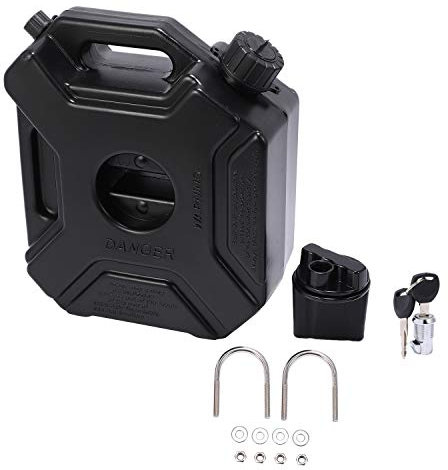 Uinfhyknd Jerrycan - Depósito de combustible negro (5 L, con cerradura y llave)