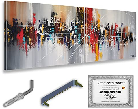 Monica Mirafiori I 100% HANDGEMALT I Gemälde Terracotta 160x60cm | Gemälde Handgemalt | Acrylgemälde | Sehr Großes Acrylbild I Moderne Kunst I Kunstbilder