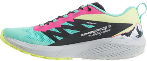 Salomon Moderne Damen-Trailrunners, Biscay Green/Phantom/Pink Glo, Größe 40, Biscay Green/Phantom/Pink Glo, 41 EU