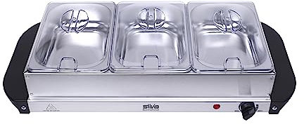 Stay Hot SH 3.1, scaldabagno 2 in 1 e piastra riscaldante, 200 Watt, soluzione ideale per buffet, feste e cene in famiglia