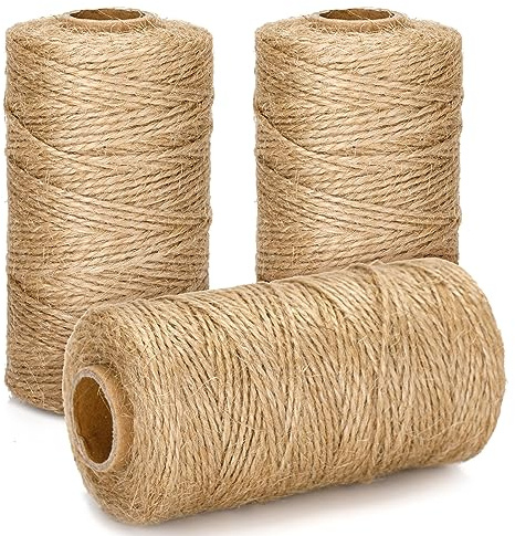 G2PLUS 300m Cuerda de Yute,1.5mm Cuerda Yute Twine,Cuerdas jardinería | Cordel Fina Deco para Envolver Regalos,Bricolaje,Navidad,Repostería y Manualidades