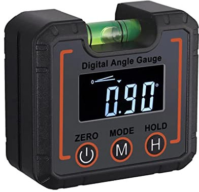 OUSIKA Medidor de ángulo Digital Caja de Nivel Transportador Buscador de ángulo Base del inclinómetro con transportador de Vial de Burbuja de Nivel