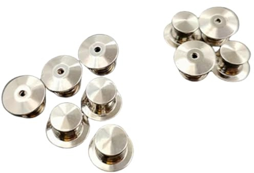 LJFEA Verschlussstifte Metall Pin Keepers Rücken Lock Verschluss für Schmuck Brosche Pins Namensschild Basteln DIY 30 Stück, Silbe
