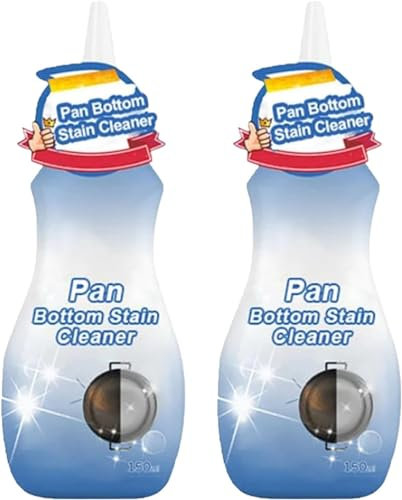 Lot de 2 nettoyants pour fond de poêle, nettoyant pour fond de poêle, nettoyant de cuisine en acier inoxydable, agent d'élimination de la rouille pour fond d'ustensiles de cuisine, 150 ml