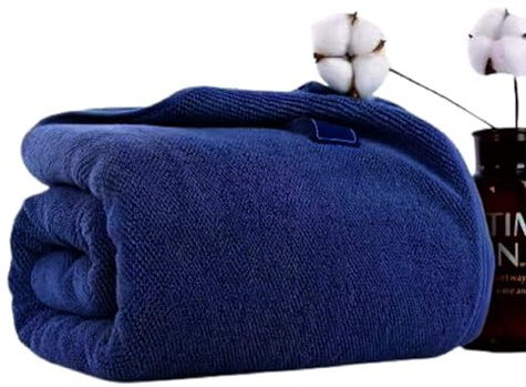 Extra stort premium överdimensionerat jumbo badlakan – 150 x 200 cm – 100 % egyptisk bomullshanddukar supermjuka snabbtorkande och absorberande enormt badlakan 600 GSM (kungsblå)