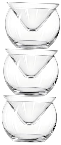 Cabilock 3sätze -cocktail Und Salatschalen Mit Eisbehälter Dreieckige Transparente Doppellagige Schüssel Für Frische Snacks Desserts Obst Und Für Partys Und Buffets