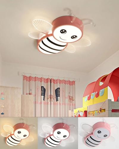 LED Kinderzimmerlampe Dimmbar Deckenleuchte 36W Schlafzimmerlampe Deckenlampe Jungen Mädchen Zimmer Deko Decke Lampe Modern Acryl Design für Wohnzimmer Esszimmer Schlafzimmer Kinderzimmer 60CM (Rosa)