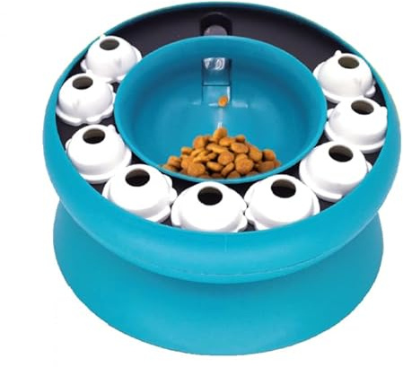 Distributeur de Friandises - VENTEO - Bol interactif pour Chat et Chien - avec Jouet Puzzle pour Animaux de Compagnie - Distributeur de Nourriture Rotatif