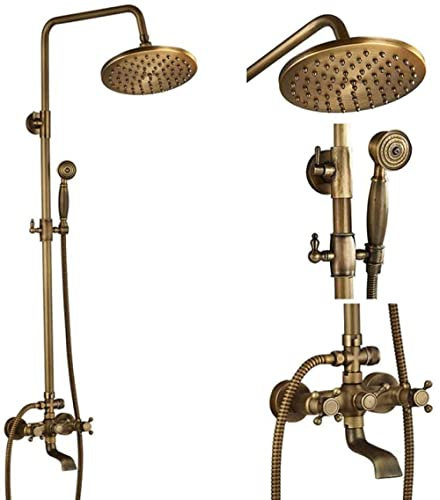 XUSHIQMG Handbrause Luxus-Duschset Wasserhahn Doppelgriff Badezimmer Regendusche Mischbatterie Wasserhahn Wandmontage Duschhahn C 01 China-China_Duschhahn_A-01