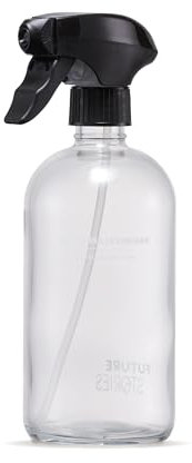 Future Stories Sprühflasche 500 ml aus Glas - für Universal-Reinigungsmittel, Pflanzen, Garten - bedruckt, tropfsicher