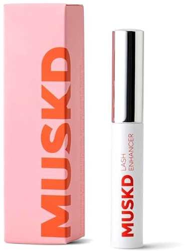 MUSKD Eyelash Growth Serum - Lash Enhancer for Longer, Thicker, Fuller Lashes & Brows - Natural, Vegan & Cruelty-Free Eyelash Serum for Lash & Brow Growth, Gentle Formula (3 ML)