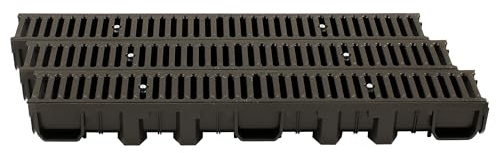 ScarMaxx 3m Canaletta scolo Acqua piovana C250 Altezza 115 mm - Griglia scolo Acqua piovana Set Completo 13 x 300 x 11,5 cm Griglia in ghisa