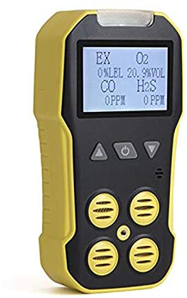 Detector de fugas de gas Medidor de gas de detector de gas múltiple O2 H2S CO LEL 4 En 1 detector de fugas de gas combustible de monóxido de hidrógeno de hidrógeno de oxígeno. Aplicaciones de monitore