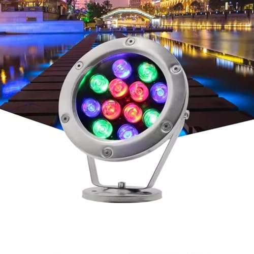 Luci Sommergibili A LED Per Piscina - Luci A LED Subacquee Con Angolo Regolabile A 360°, Luci A LED Da Terra 12 V, Lampada A LED Per Fontana Ad Anello, Luci Sommergibili Impermeabili IP68(Warm White,9