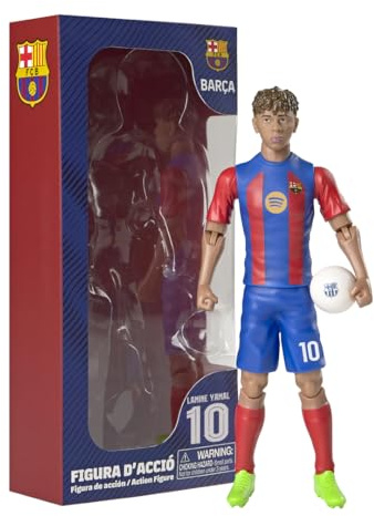 Megableu - YAMAL Foot-figur - 20 cm - stor realistisk och ledad fotbollsspelare - officiell licens - 10 artikulationspunkter - FC Barcelona fotbollsleksak - L Yamal-fans presentidé