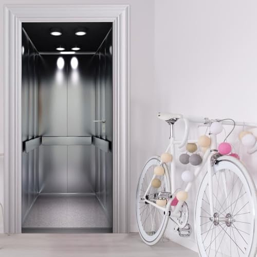 Türaufkleber Selbstklebend 100x200cm Aufzug Kreativ 3D Türtapete Wasserdicht Türposter Abnehmbar Türfolie für Schlafzimmer Wohnzimmer Küche Verschönern Dekoration