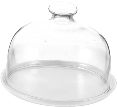 LIFKOME Plate à Fruits avec Cloche Verre Transparent Présentoir à Gâteaux et Desserts Plateau et pour Pique et Usage Domestique