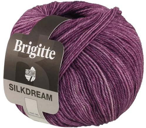 LANA GROSSA Brigitte Silkdream | Zartes, klassisch gezwirntes Garn aus Maulbeerseide | Handstrickgarn aus 60% Schurwolle, 30% Seide & 10% Mohair | 50g Wolle zum Stricken & Häkeln | 270m Garn FB 10