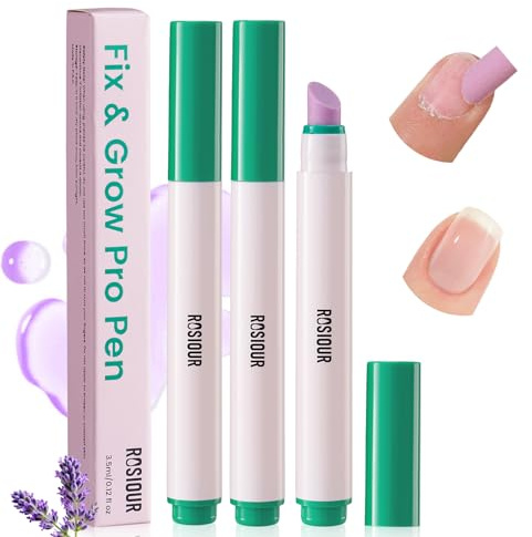 3PCS Ceramic Cuticle Oil Pusher Pen: 3-in-1 Nail Cuticle Remover Buffer Oil Pen for Hangnails - Dry & Damaged Nails Moisturize Strengthen Brighten Nails Care