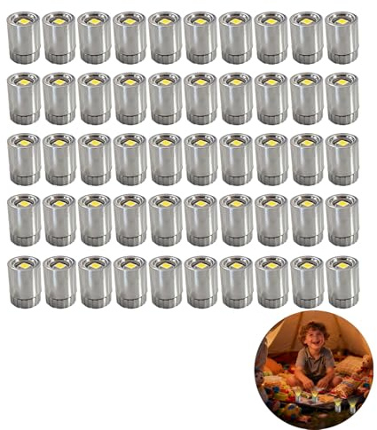 Sylkeov Pack Mini LED Lichter für Puppenhäuser, für DIY-Projekte, Szenengestaltung und Dekoration, Kompakte Größe für vielseitige Anwendungen und kreative Bastelarbeiten (50, Warmweiß)