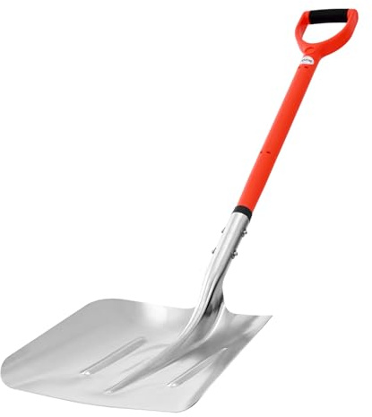 VEVOR Snow Shovel for Driveway, 35cm Wide Aluminum Alloy Snow Shovel with D-shaped Handles, Large Capacity Snowplow Shovels, Lightweight Snows Removal Tool for Garden Car Camping